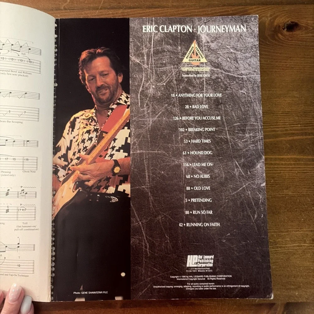 ERIC CLAPTON GUITAR TAB / TABLATURE / JOURNEYMAN / GUITAR SONGBOOK
